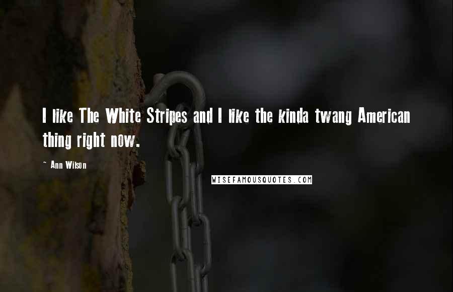 Ann Wilson Quotes: I like The White Stripes and I like the kinda twang American thing right now.