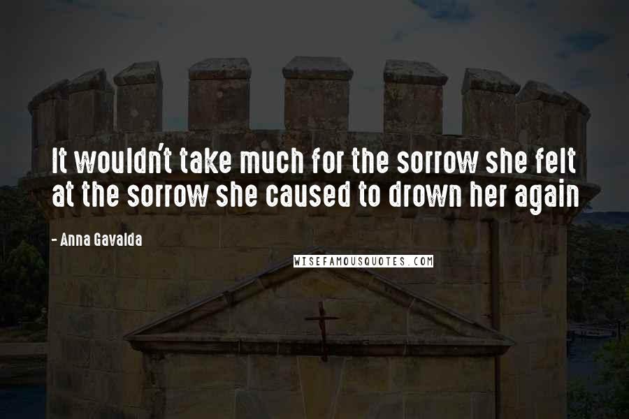 Anna Gavalda Quotes: It wouldn't take much for the sorrow she felt at the sorrow she caused to drown her again