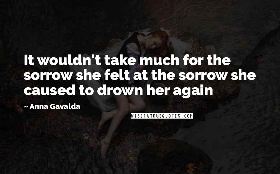 Anna Gavalda Quotes: It wouldn't take much for the sorrow she felt at the sorrow she caused to drown her again