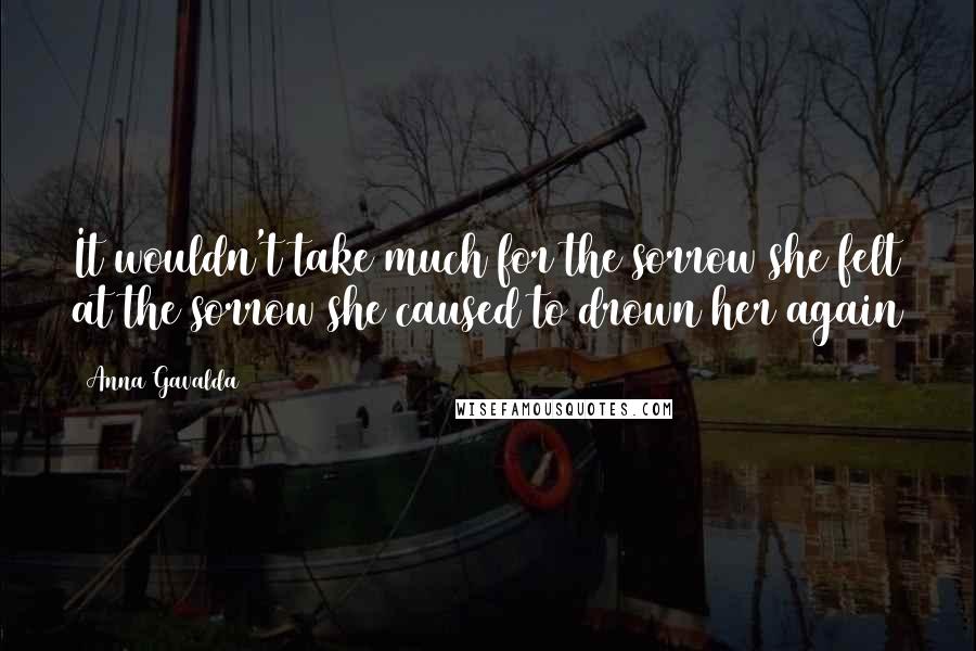 Anna Gavalda Quotes: It wouldn't take much for the sorrow she felt at the sorrow she caused to drown her again