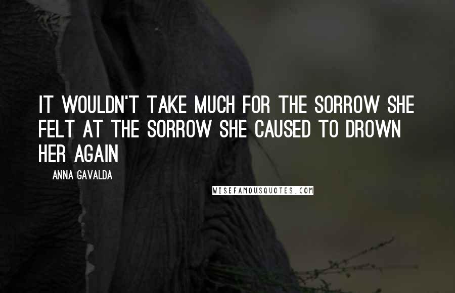 Anna Gavalda Quotes: It wouldn't take much for the sorrow she felt at the sorrow she caused to drown her again