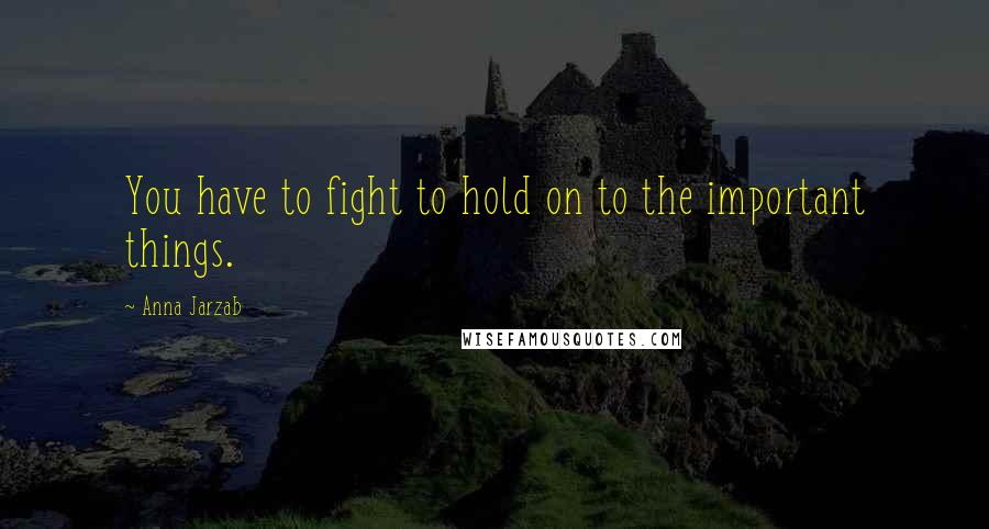 Anna Jarzab Quotes: You have to fight to hold on to the important things.