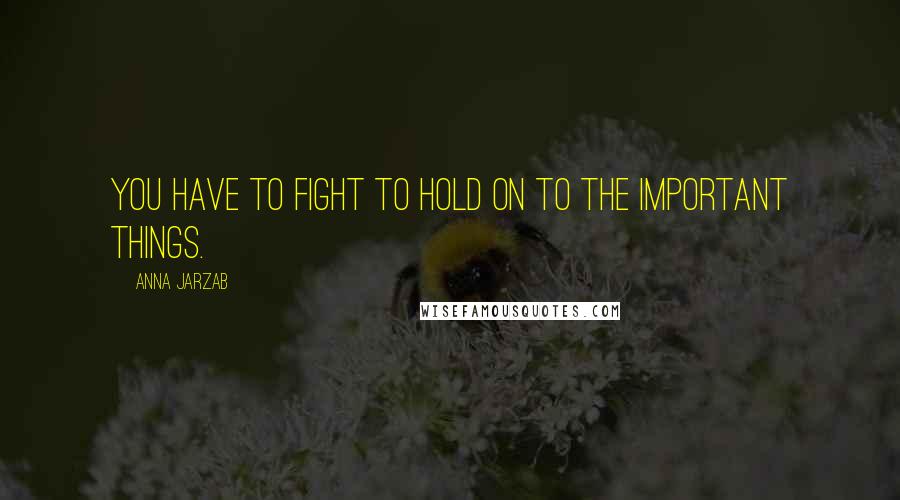 Anna Jarzab Quotes: You have to fight to hold on to the important things.