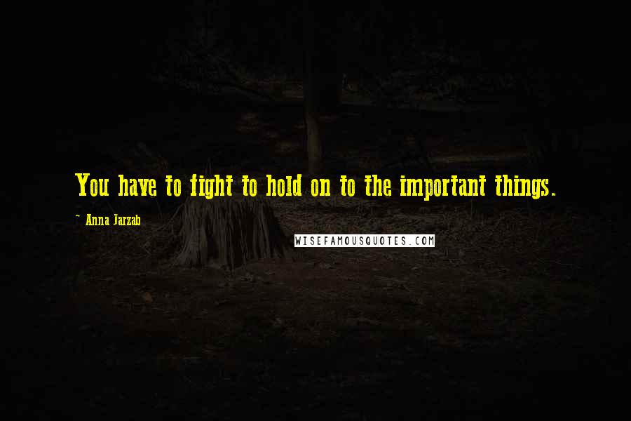 Anna Jarzab Quotes: You have to fight to hold on to the important things.