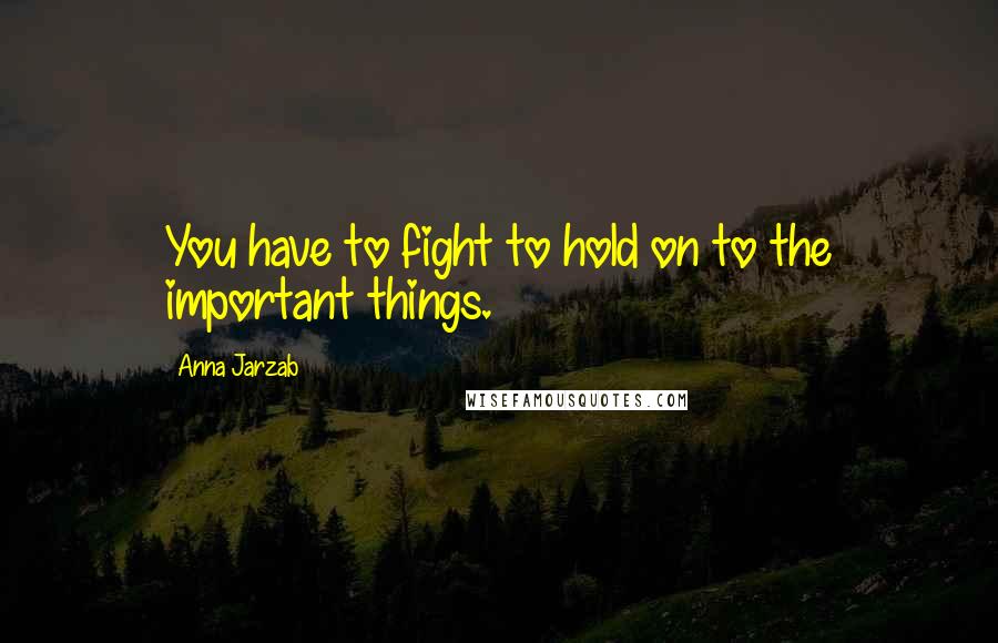 Anna Jarzab Quotes: You have to fight to hold on to the important things.