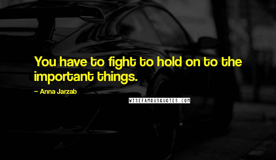 Anna Jarzab Quotes: You have to fight to hold on to the important things.