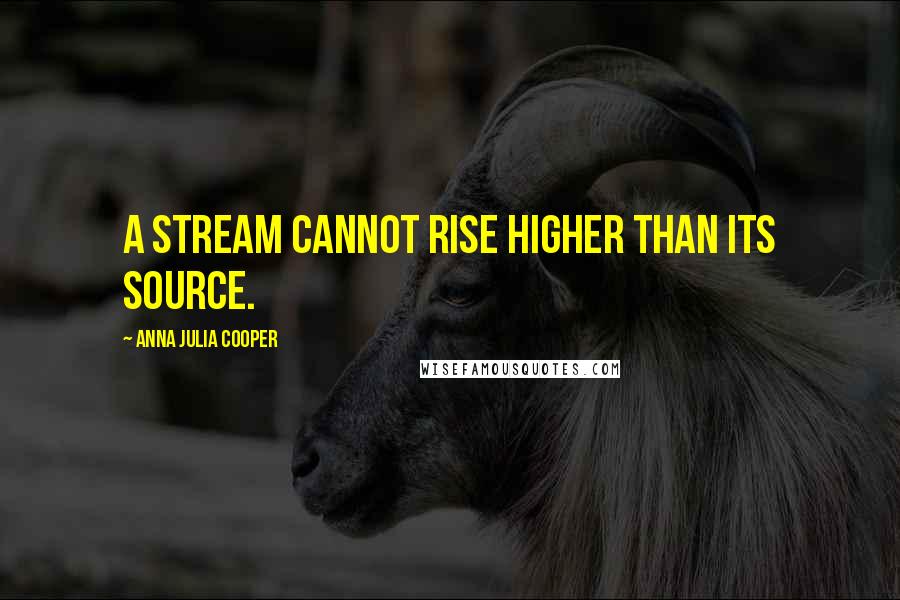 Anna Julia Cooper Quotes: A stream cannot rise higher than its source.