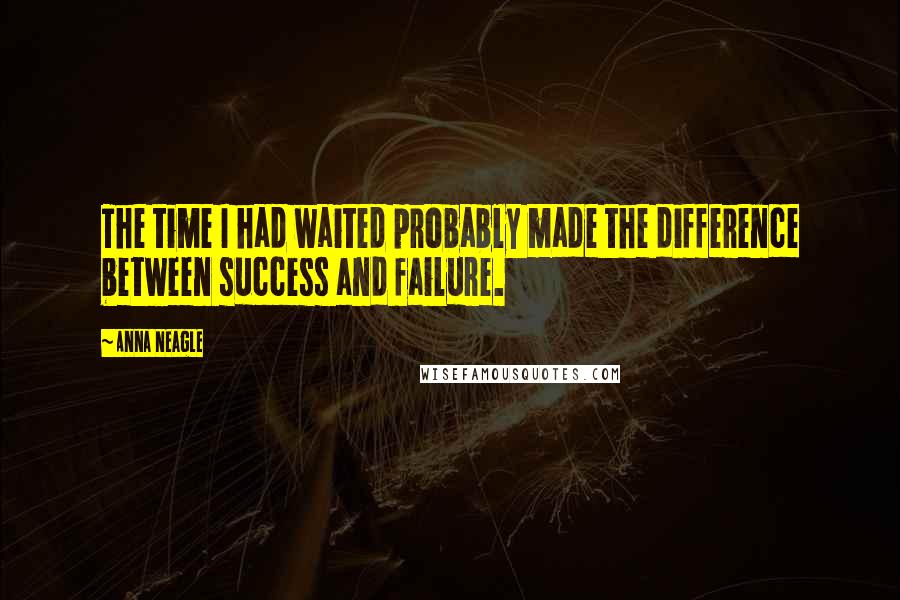 Anna Neagle Quotes: The time I had waited probably made the difference between success and failure.