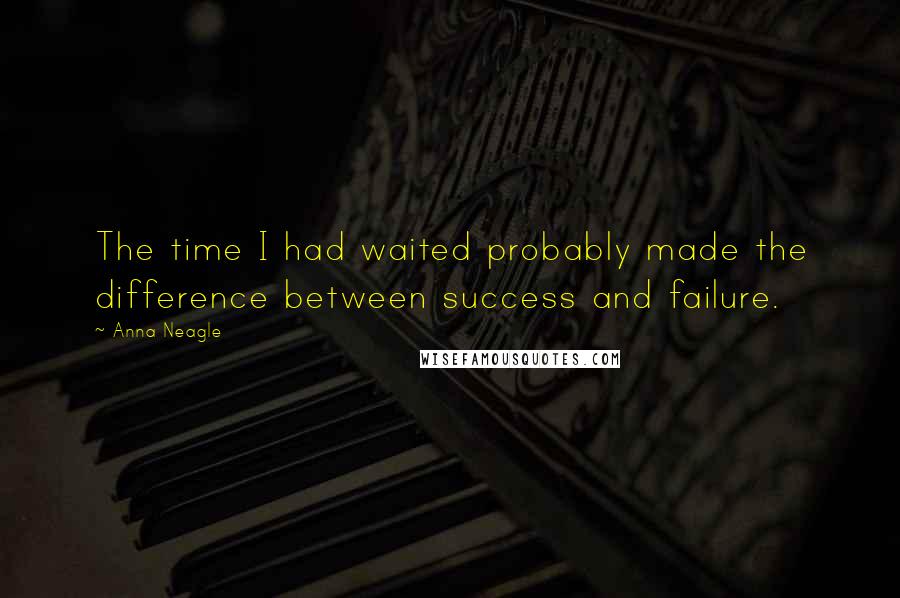 Anna Neagle Quotes: The time I had waited probably made the difference between success and failure.