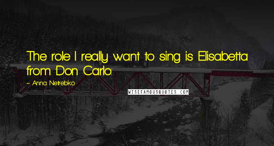 Anna Netrebko Quotes: The role I really want to sing is Elisabetta from 'Don Carlo.'
