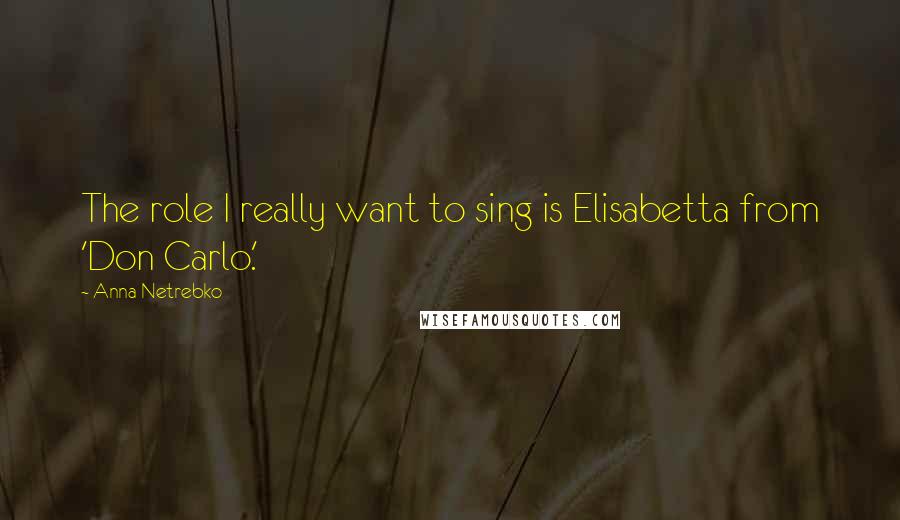 Anna Netrebko Quotes: The role I really want to sing is Elisabetta from 'Don Carlo.'