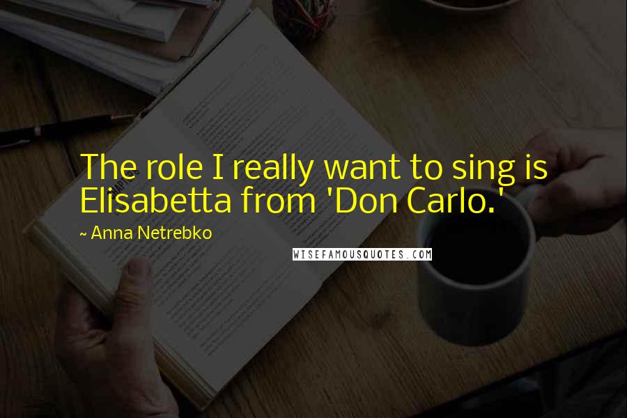 Anna Netrebko Quotes: The role I really want to sing is Elisabetta from 'Don Carlo.'