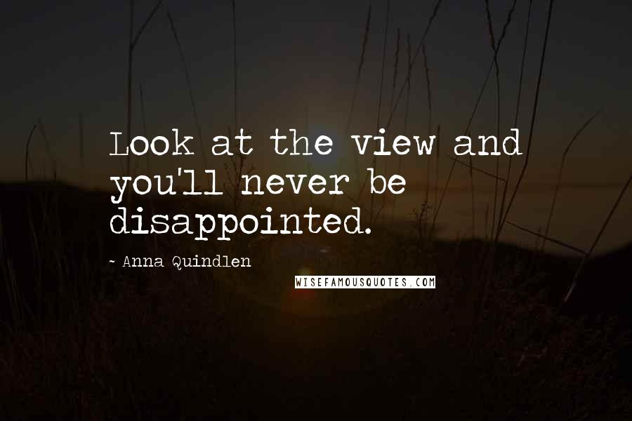 Anna Quindlen Quotes: Look at the view and you'll never be disappointed.