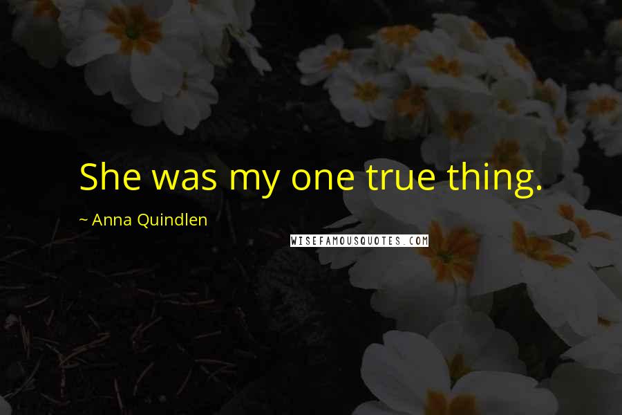 Anna Quindlen Quotes: She was my one true thing.