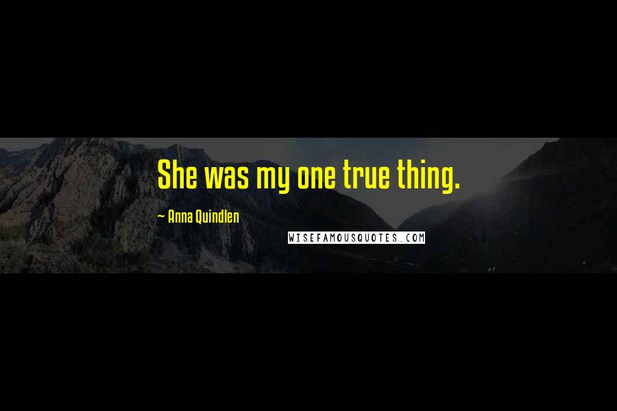 Anna Quindlen Quotes: She was my one true thing.