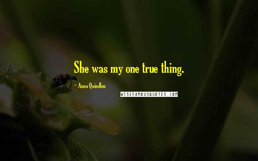 Anna Quindlen Quotes: She was my one true thing.