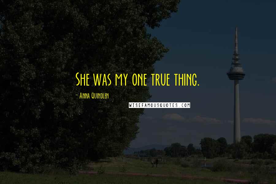 Anna Quindlen Quotes: She was my one true thing.