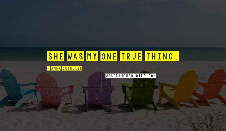 Anna Quindlen Quotes: She was my one true thing.