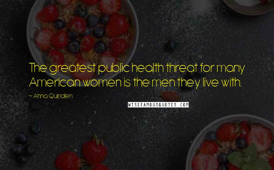 Anna Quindlen Quotes: The greatest public health threat for many American women is the men they live with.