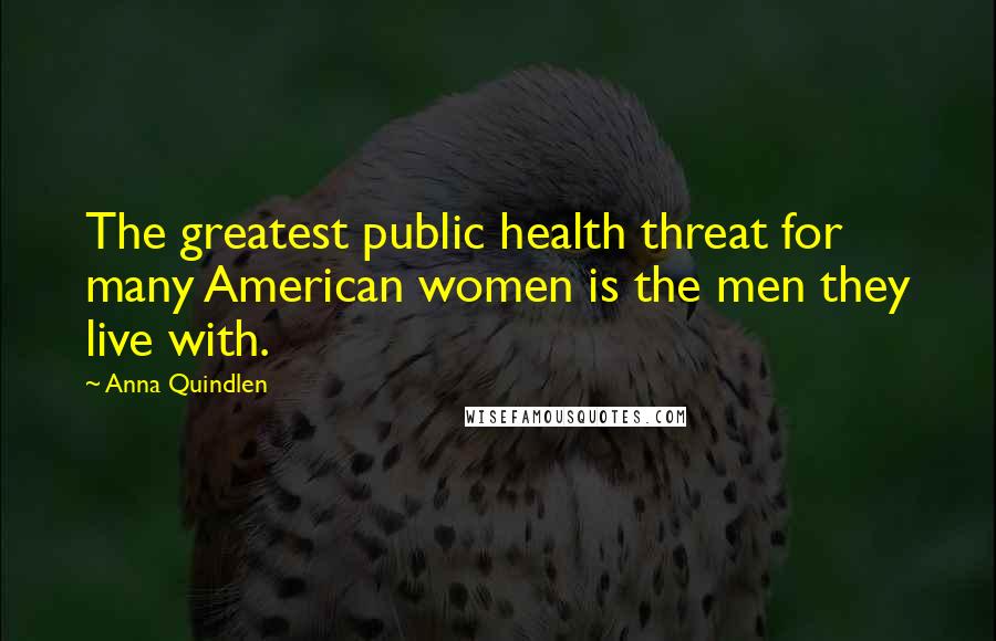 Anna Quindlen Quotes: The greatest public health threat for many American women is the men they live with.