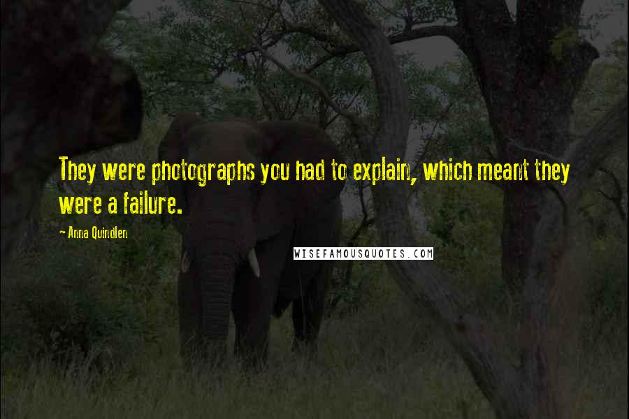 Anna Quindlen Quotes: They were photographs you had to explain, which meant they were a failure.