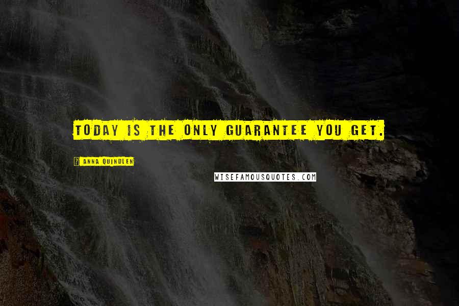 Anna Quindlen Quotes: Today is the only guarantee you get.