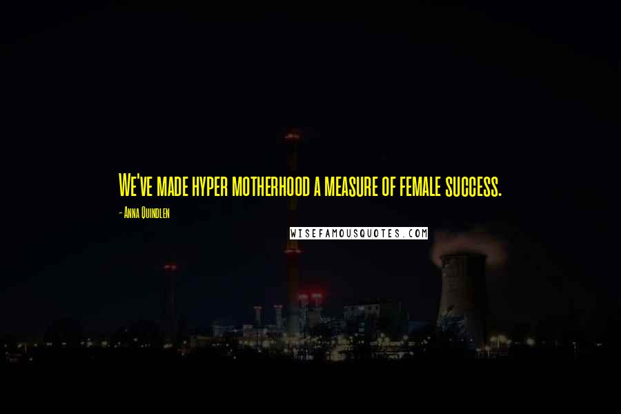 Anna Quindlen Quotes: We've made hyper motherhood a measure of female success.