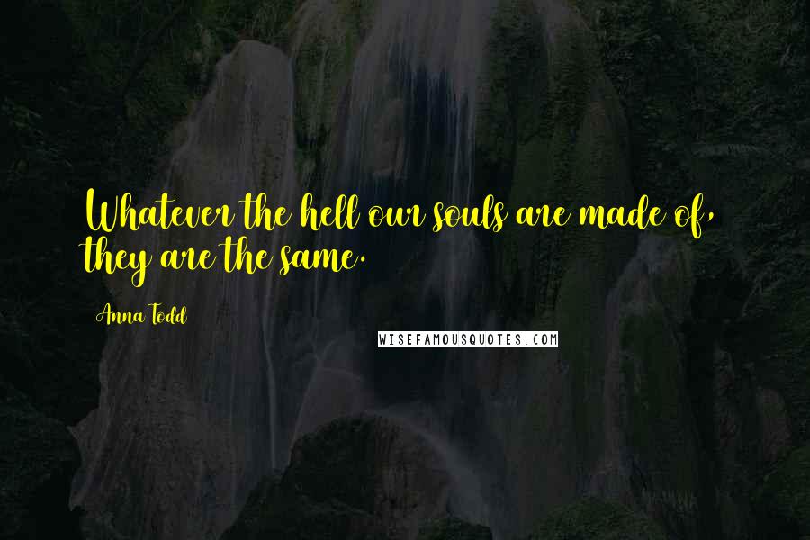 Anna Todd Quotes: Whatever the hell our souls are made of, they are the same.