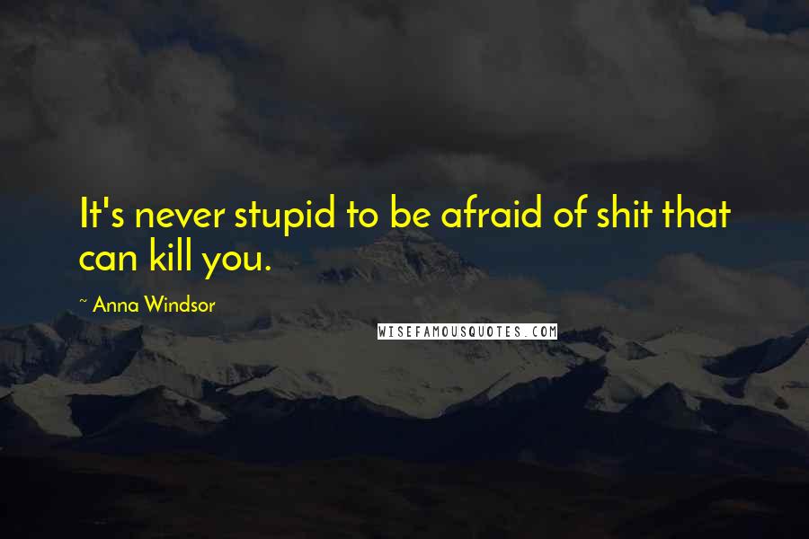 Anna Windsor Quotes: It's never stupid to be afraid of shit that can kill you.