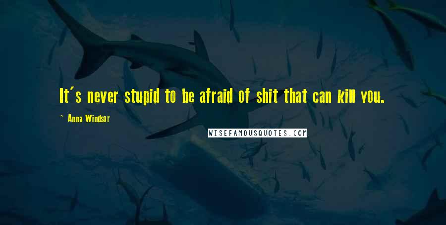 Anna Windsor Quotes: It's never stupid to be afraid of shit that can kill you.