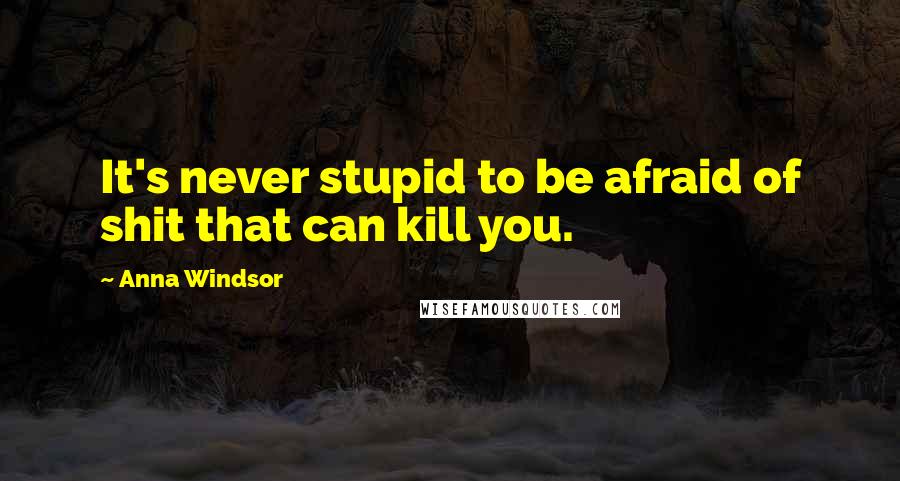 Anna Windsor Quotes: It's never stupid to be afraid of shit that can kill you.