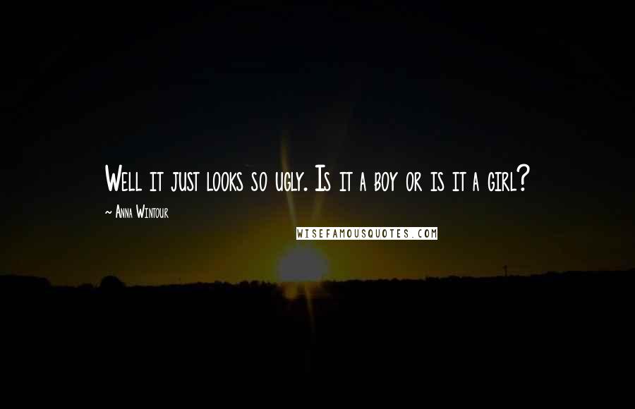 Anna Wintour Quotes: Well it just looks so ugly. Is it a boy or is it a girl?