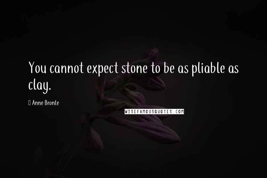 Anne Bronte Quotes: You cannot expect stone to be as pliable as clay.