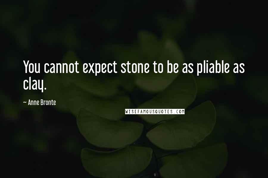 Anne Bronte Quotes: You cannot expect stone to be as pliable as clay.