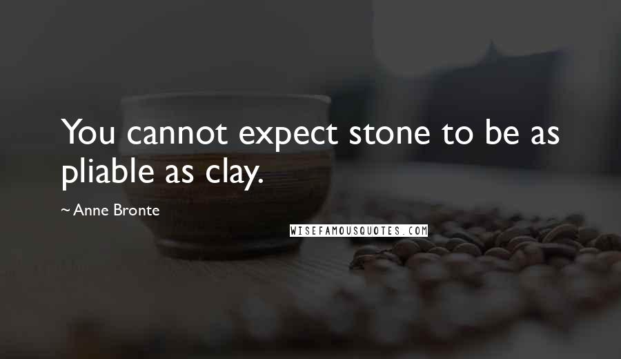 Anne Bronte Quotes: You cannot expect stone to be as pliable as clay.