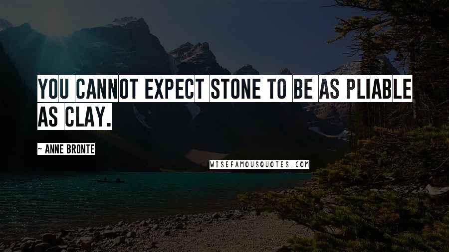 Anne Bronte Quotes: You cannot expect stone to be as pliable as clay.