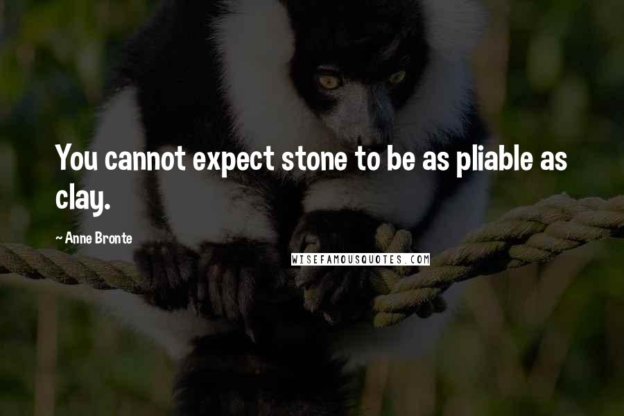 Anne Bronte Quotes: You cannot expect stone to be as pliable as clay.