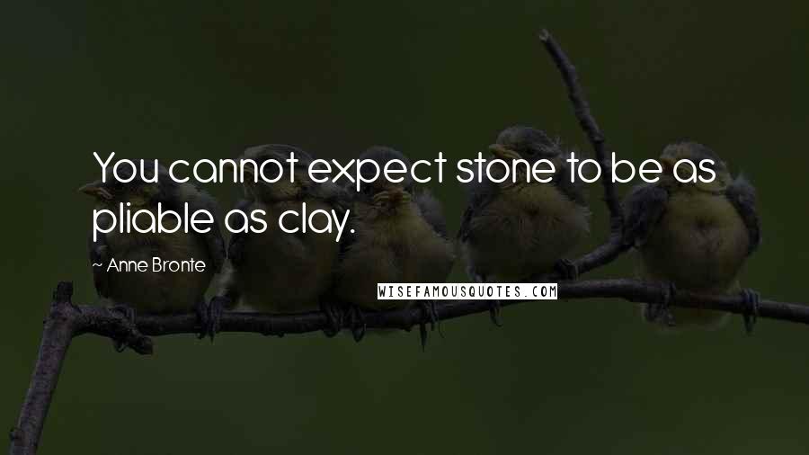 Anne Bronte Quotes: You cannot expect stone to be as pliable as clay.