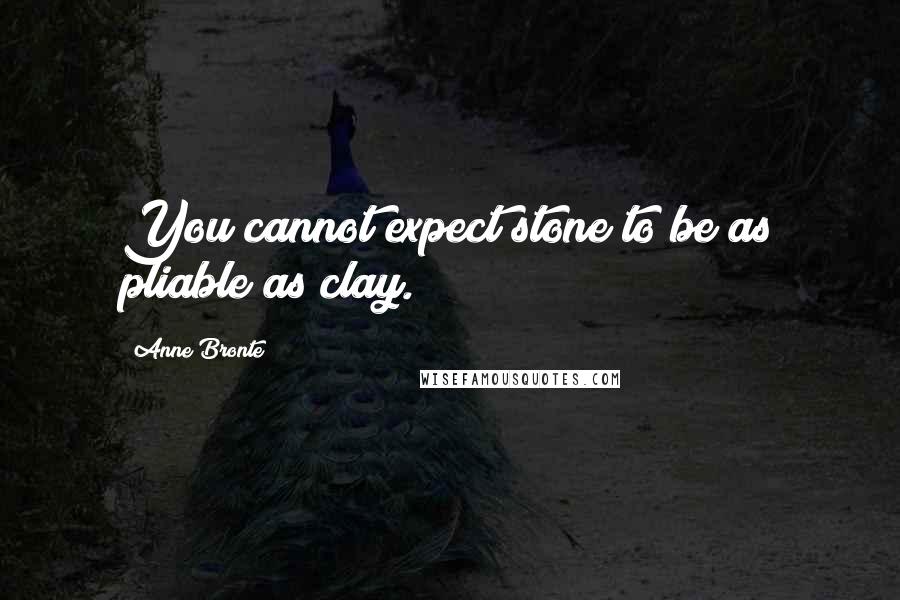 Anne Bronte Quotes: You cannot expect stone to be as pliable as clay.