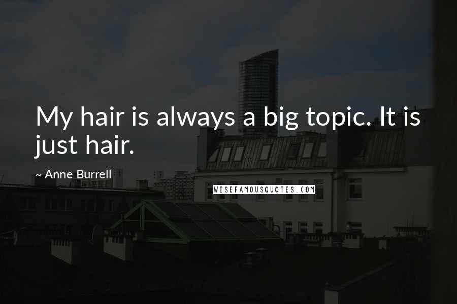 Anne Burrell Quotes: My hair is always a big topic. It is just hair.