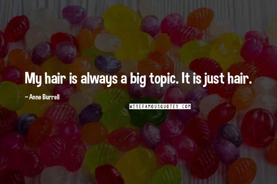 Anne Burrell Quotes: My hair is always a big topic. It is just hair.