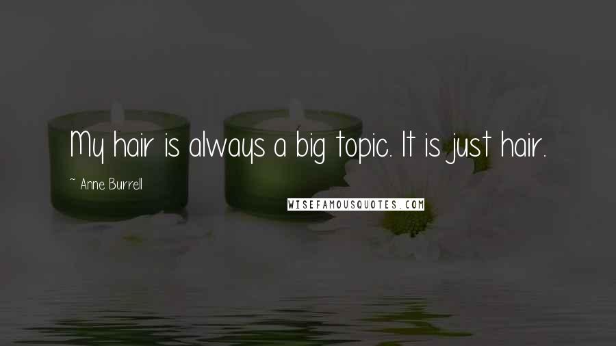 Anne Burrell Quotes: My hair is always a big topic. It is just hair.