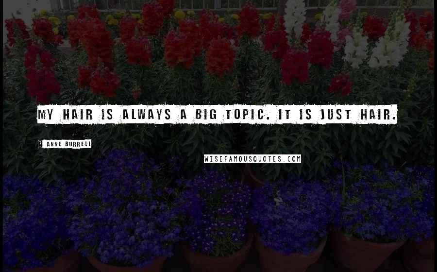 Anne Burrell Quotes: My hair is always a big topic. It is just hair.