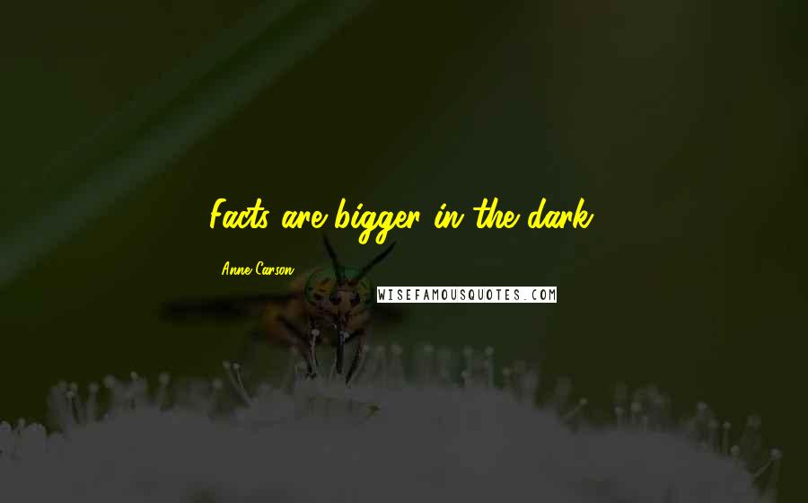 Anne Carson Quotes: Facts are bigger in the dark.
