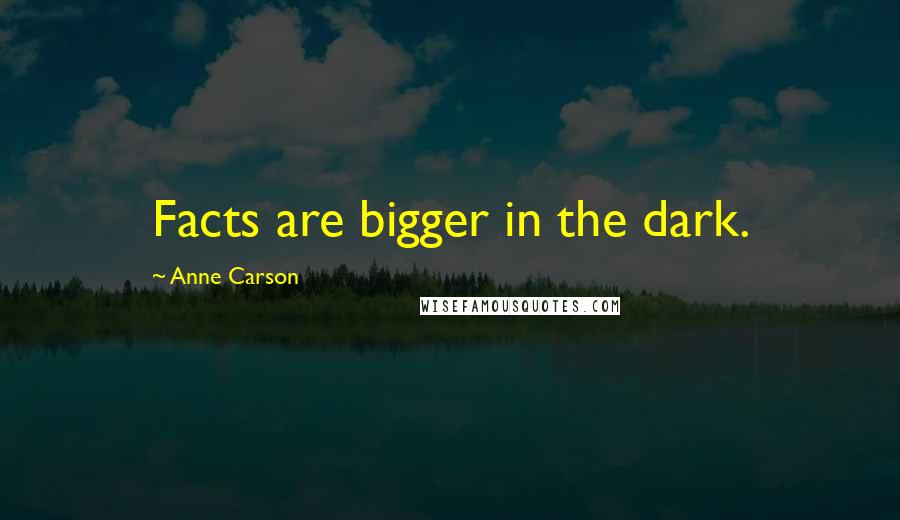 Anne Carson Quotes: Facts are bigger in the dark.