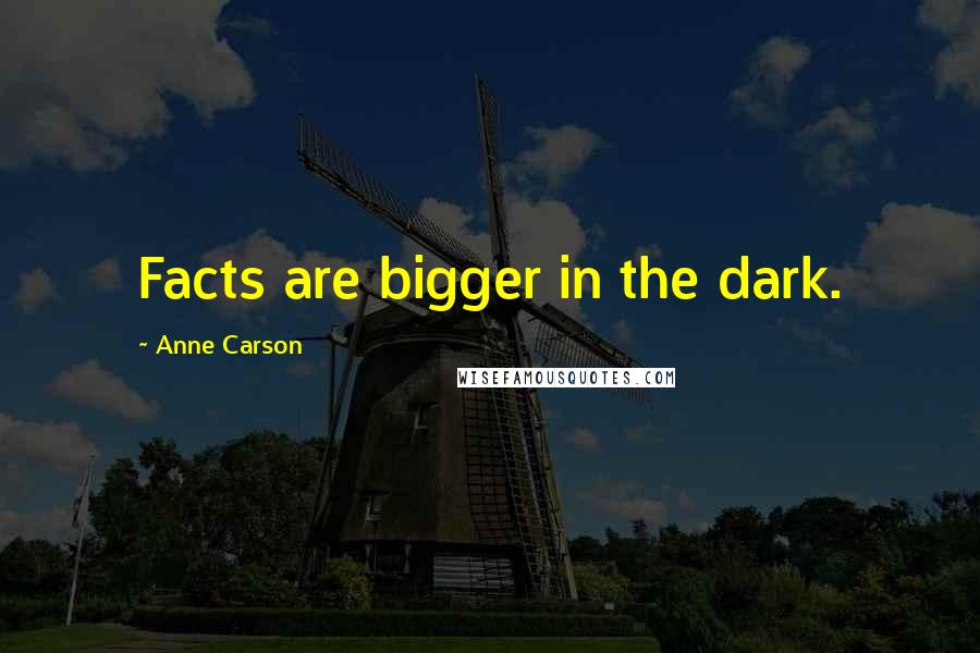 Anne Carson Quotes: Facts are bigger in the dark.