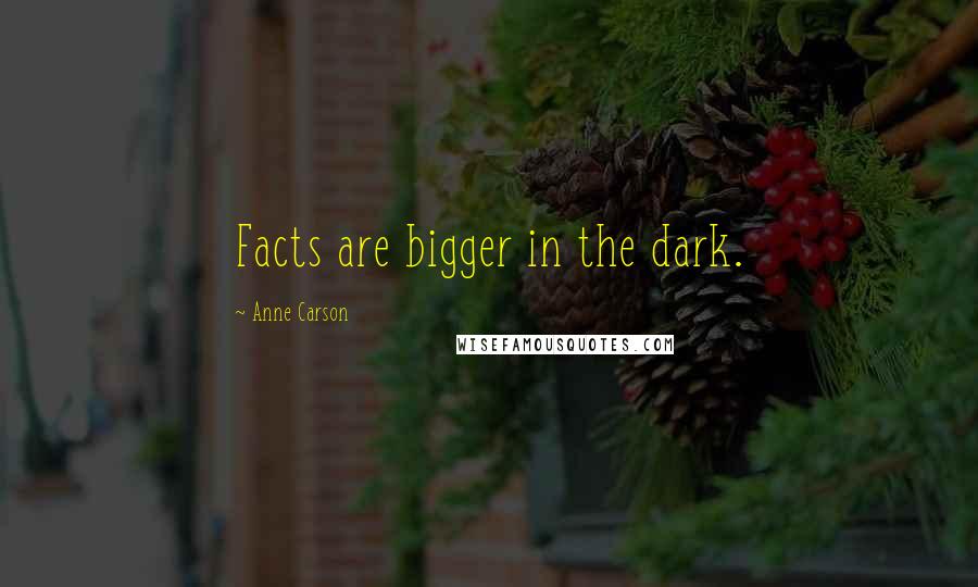 Anne Carson Quotes: Facts are bigger in the dark.