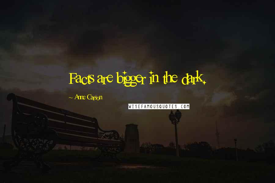 Anne Carson Quotes: Facts are bigger in the dark.