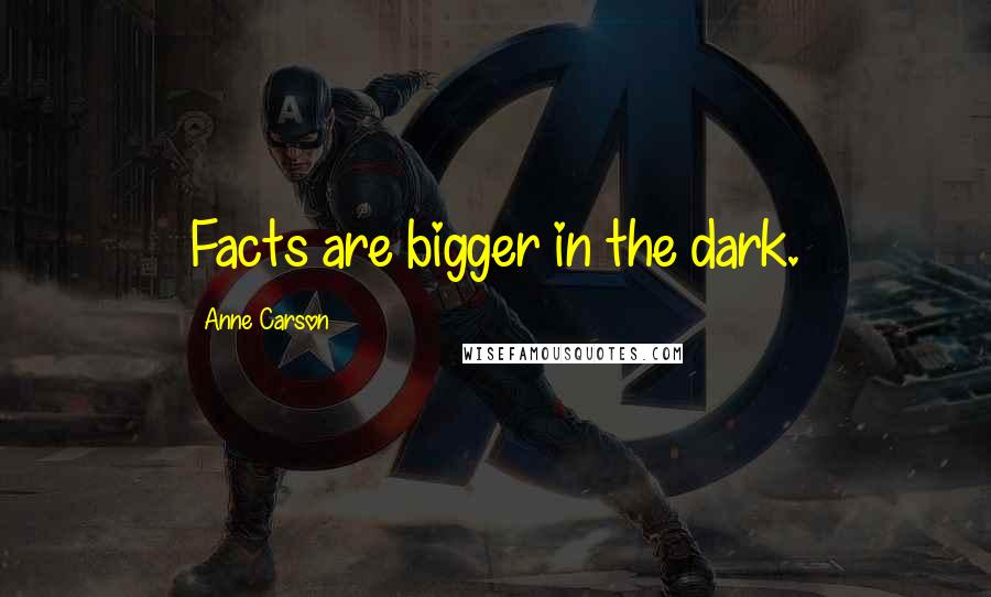Anne Carson Quotes: Facts are bigger in the dark.