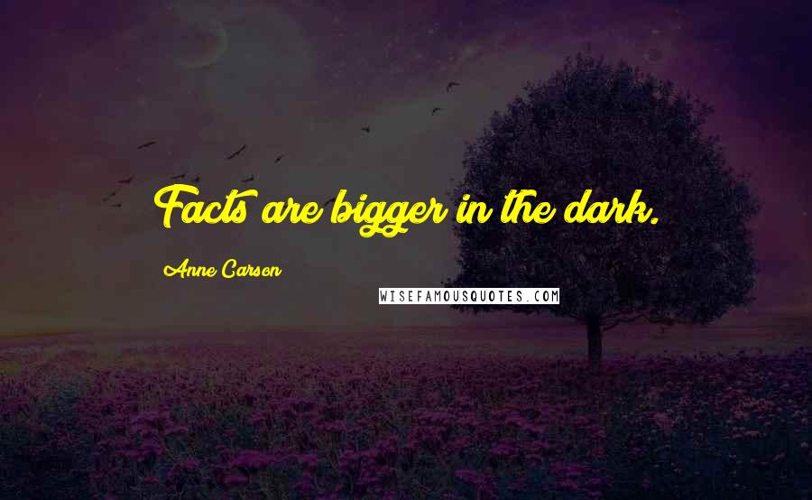 Anne Carson Quotes: Facts are bigger in the dark.